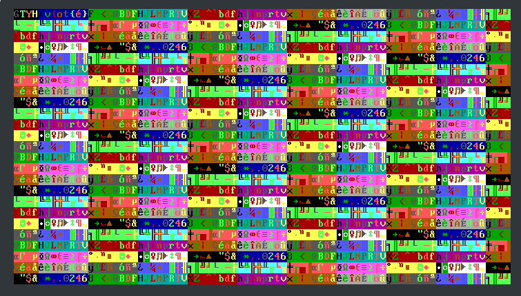 Colourful GRUB screen