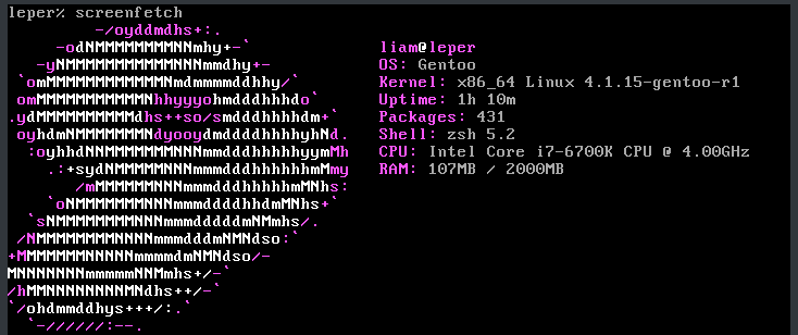 My Gentoo install screenfetch