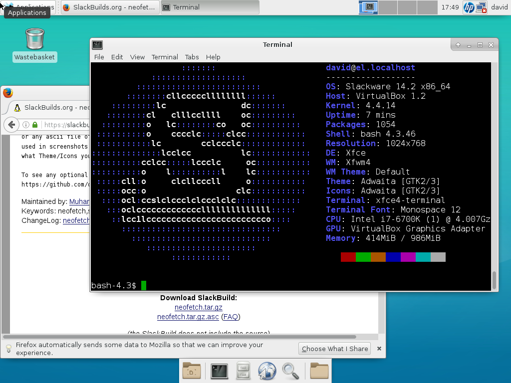 Xfce4 on Slackware 64 14.2