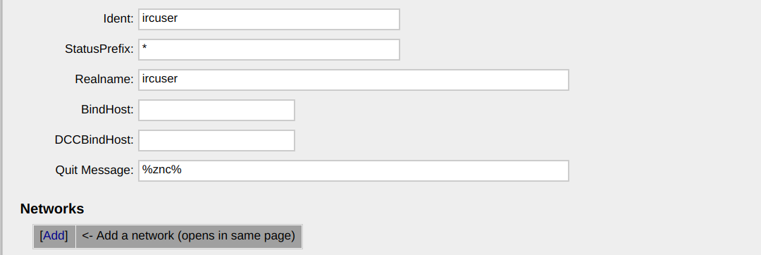 Adding a network to a user